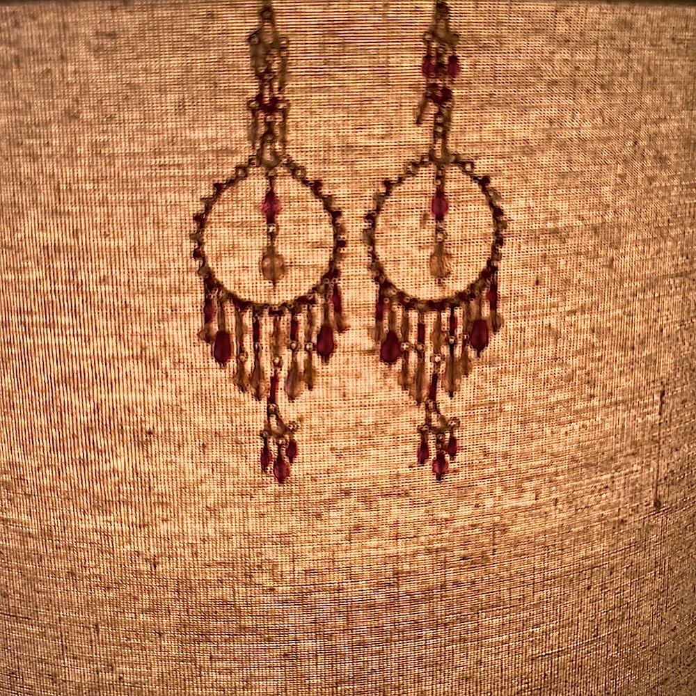 Ruby chandelier earrings